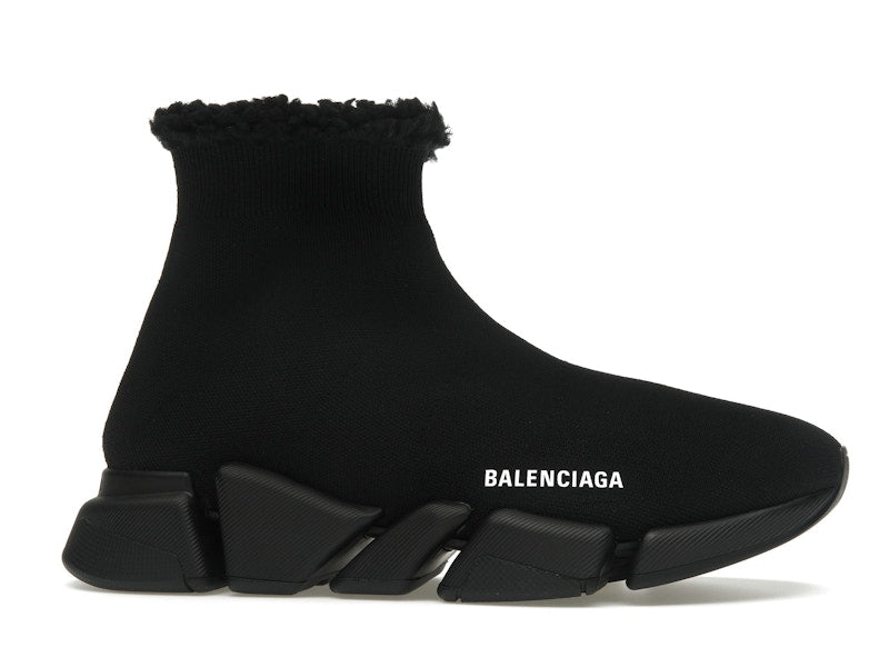 Balenciaga Speed 2.0 Recycled Fake Fur Black (Women's)