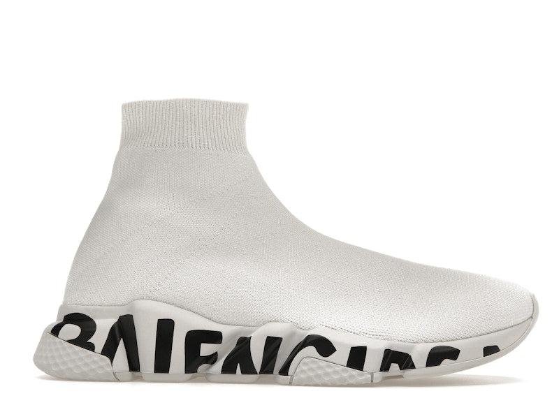 Balenciaga Speed Graffiti Trainers White Black