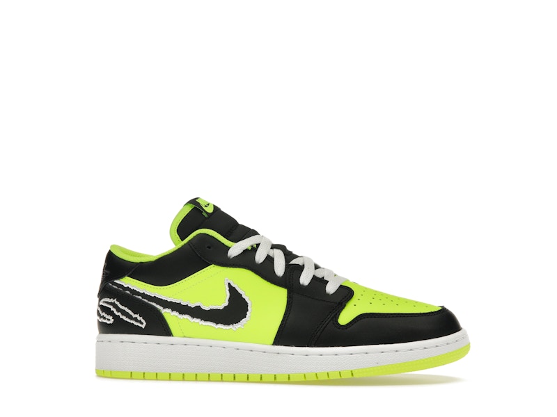 Jordan 1 Low SE Black Cat Volt (GS)