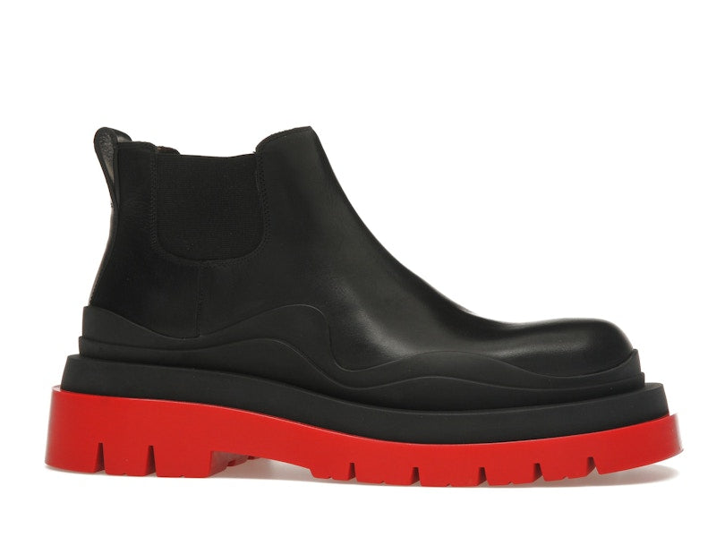 Bottega Veneta Tire Ankle Chelsea Boot Black Red (Women's)