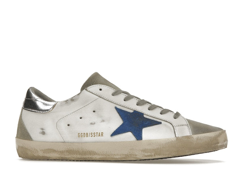Golden Goose Super-Star White Elecctric Blue Silver