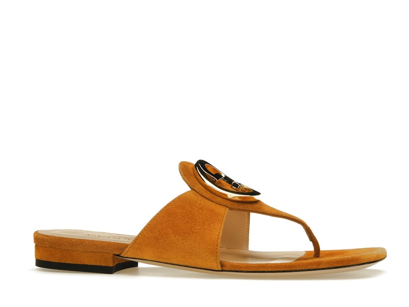 Gucci Blondie Thong Sandal Light Brown Suede