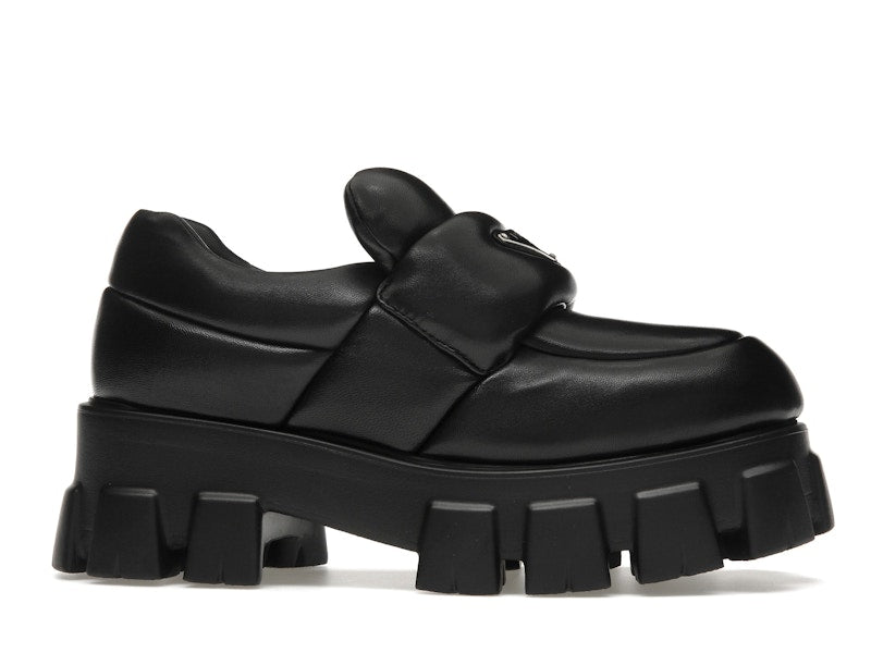 Prada Soft Padded 55mm Loafers Black Nappa Leather