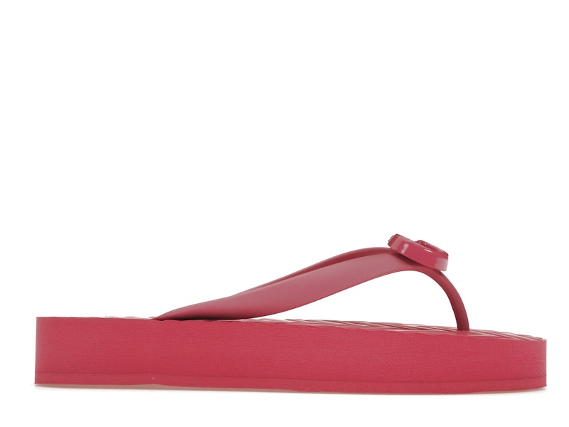 Gucci Chevron Thong Sandal Pink Rubber