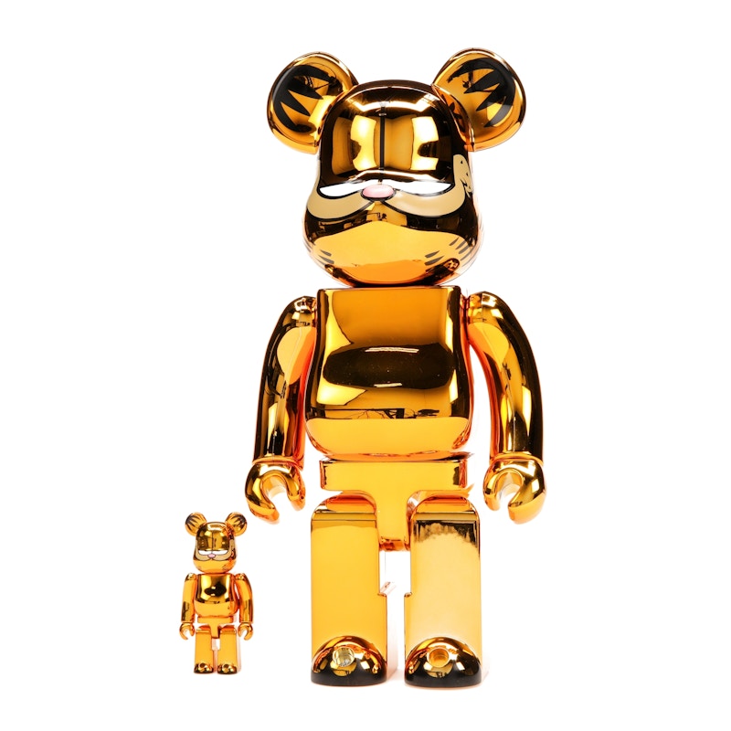 Bearbrick Garfield 100% & 400% Set Gold Chrome Ver.