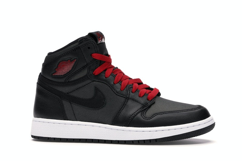 Jordan 1 Retro High Black Satin Gym Red Black (GS)