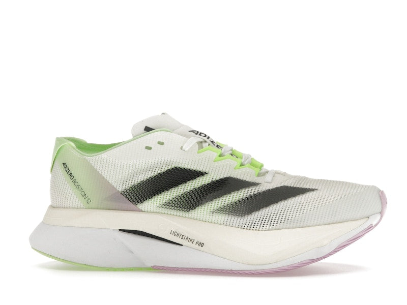 adidas Adizero Boston 12 Cloud White Core Black Green Spark