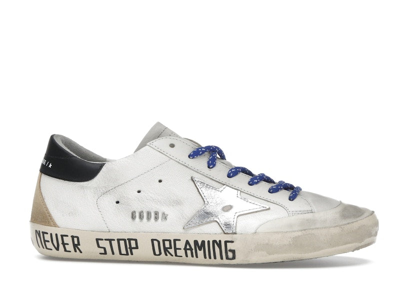 Golden Goose Super Star Never Stop Dreaming White Black Silver-tone