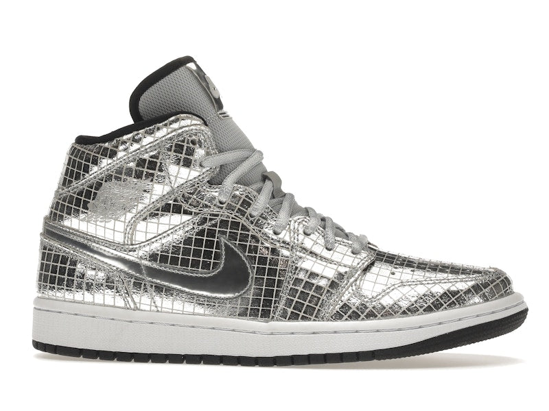Jordan 1 Mid SE Disco Metallic Silver (Women's)