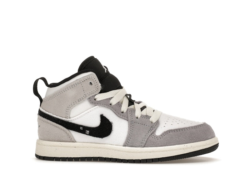 Jordan 1 Mid SE Craft White Cement Grey Black (PS)