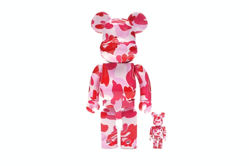 Bearbrick A Bathing Ape ABC Camo 100% & 400% Set Pink