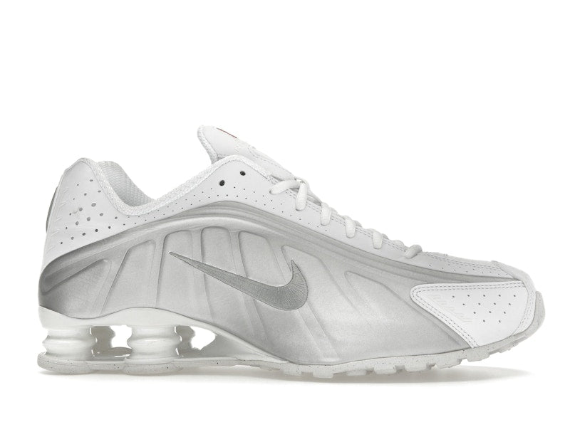 Nike Shox R4 White Bright Crimson Metallic Silver
