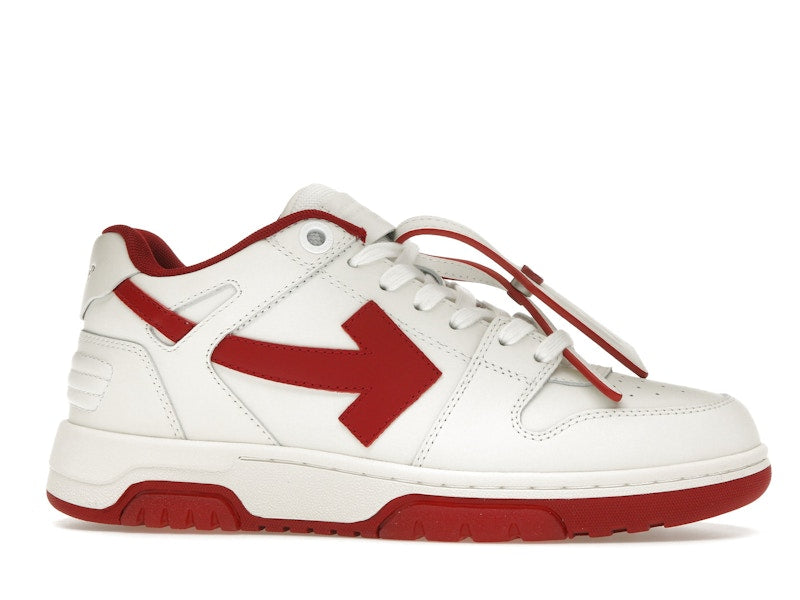 OFF-WHITE Out Of Office OOO Low Tops White Burgundy