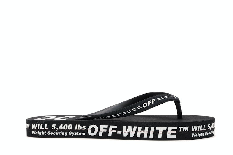 Off-White Logo Typographic Flip Flop Black SS20