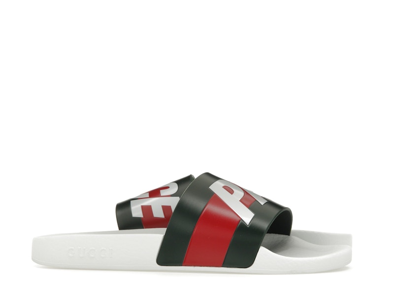 Palace x Gucci Logo Web Slide Sandal White