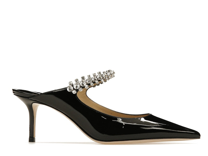 Jimmy Choo Bing 65mm Heeled Mule Black Patent Leather