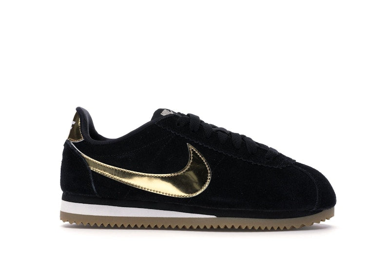 Nike Classic Cortez Black Metallic Gold Gum (Women's)