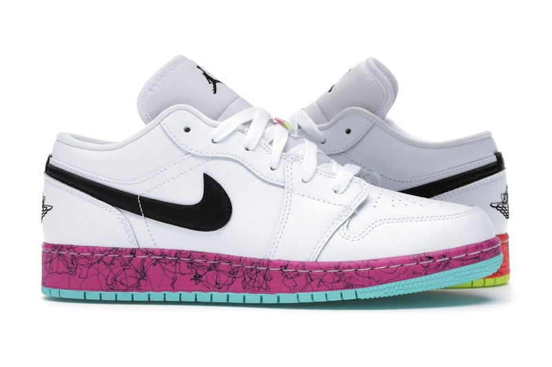 Jordan 1 Low Multi-Color Midsoles White (GS)