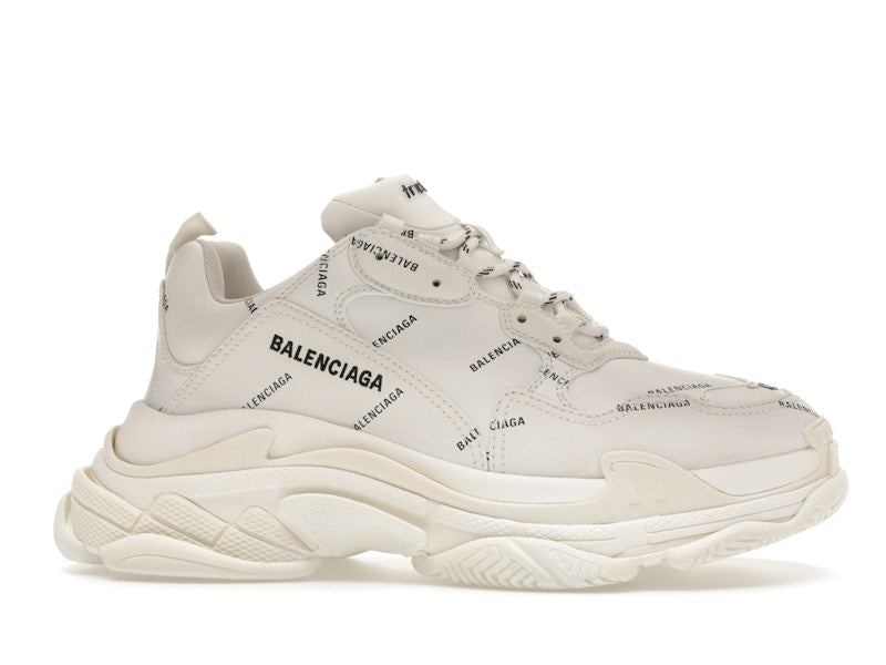 Balenciaga Triple S Allover Logo White
