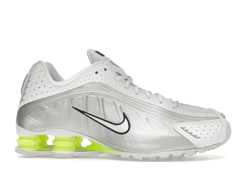 Nike Shox R4 White Metallic Silver Volt (Women's)