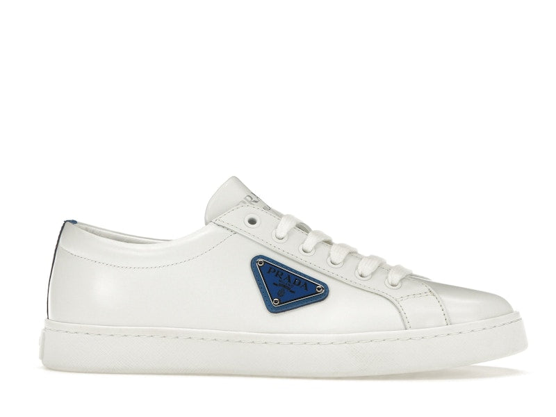 Prada Court Sneaker White Blue Leather (Women's)