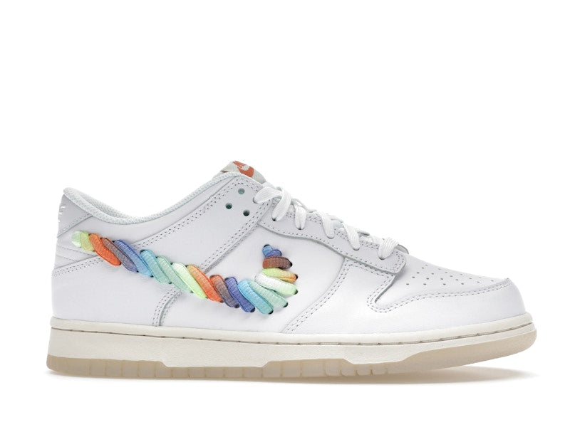 Nike Dunk Low SE Rainbow Lace Swoosh White (GS)