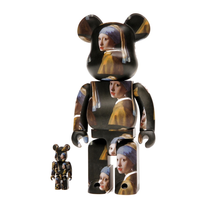 Bearbrick Johannes Vermeer (Girl with a Pearl Earring) 100% & 400% Set