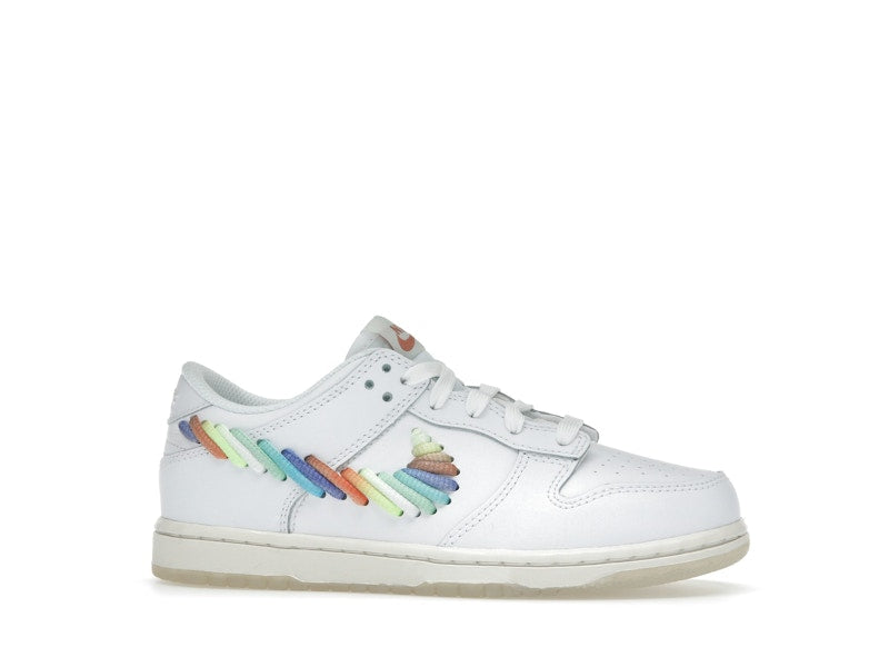 Nike Dunk Low SE Rainbow Lace Swoosh White (PS)