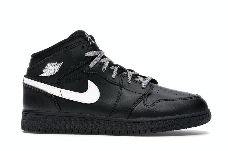Jordan 1 Mid Black White Speckle (GS)