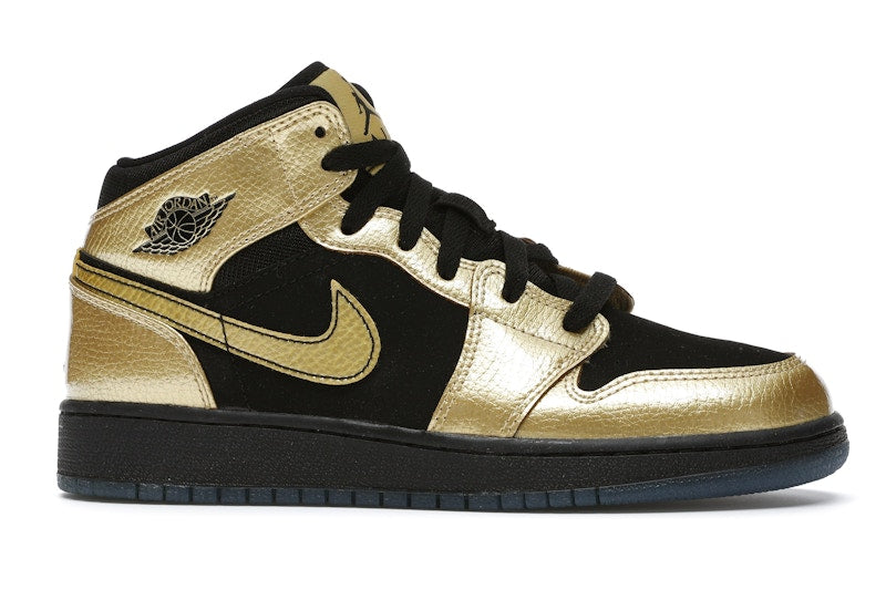 Jordan 1 Mid Metallic Gold Coin Black (GS)