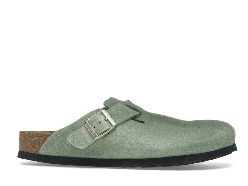 Birkenstock Boston Soft Footbed Suede Green Tea (Narrow Fit)