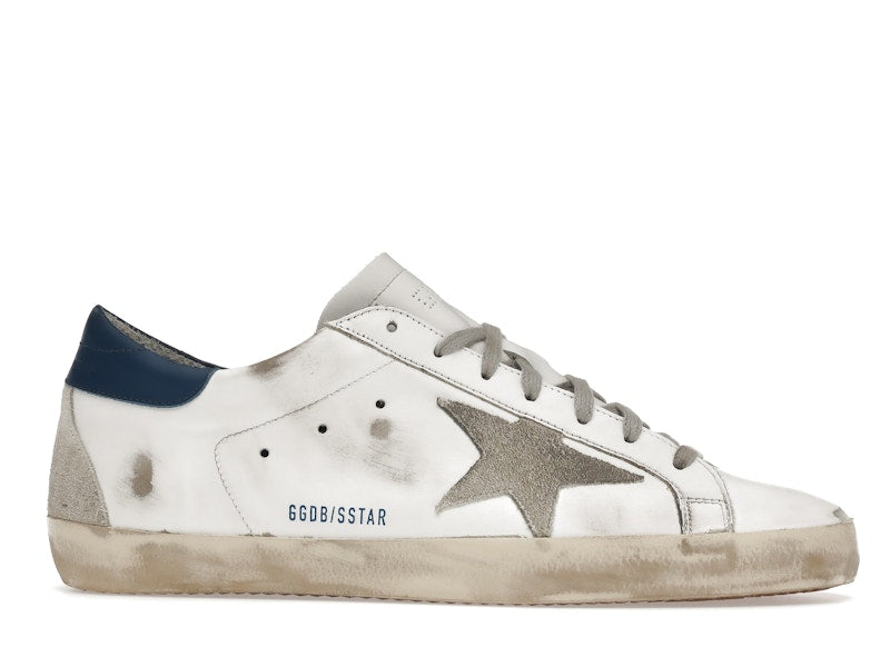 Golden Goose Super-Star White Royal Blue Grey Suede Patch