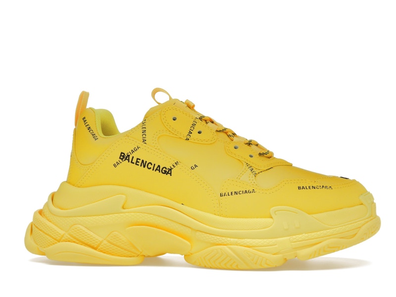 Balenciaga Triple S Allover Logo Yellow