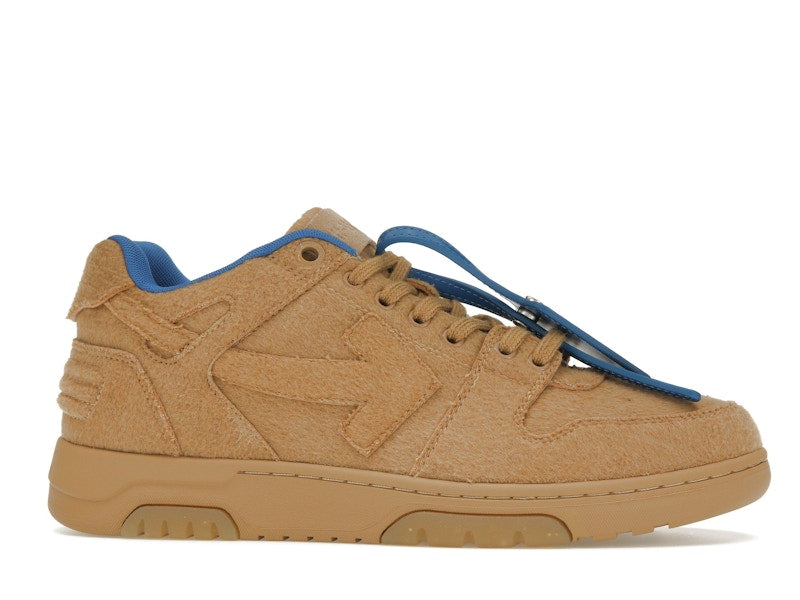 OFF-WHITE Out Of Office OOO Low Tops Camel Blue Wool