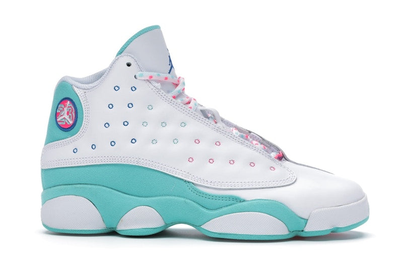Jordan 13 Retro White Soar Green Pink (GS)