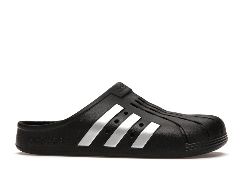 adidas Adilette Clog Black Silver