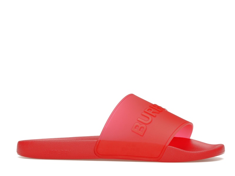 Burberry Embossed Logo Slides Bright Red