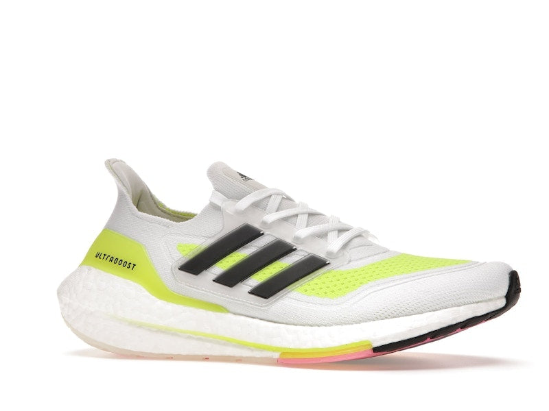 adidas Ultra Boost 21 White Solar Yellow
