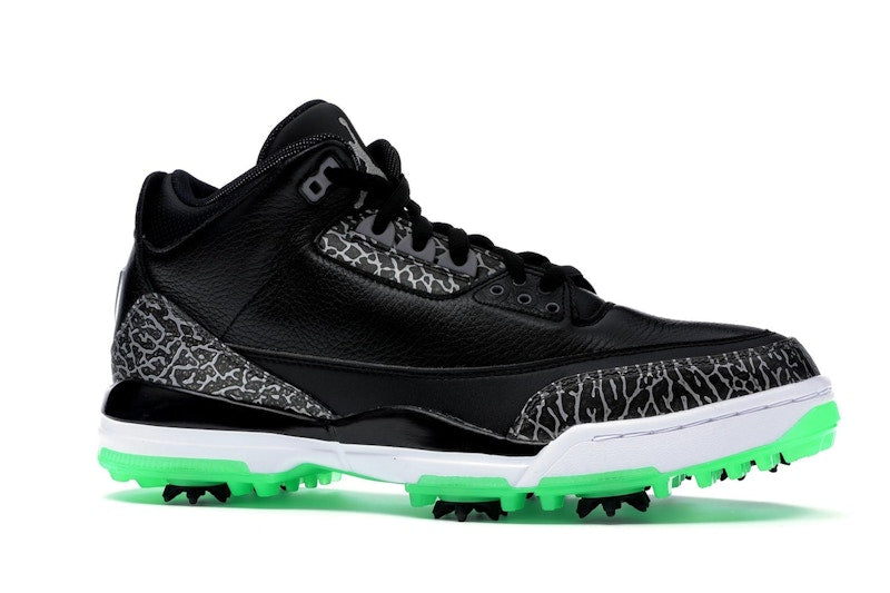 Jordan 3 Retro Golf Black Green Glow
