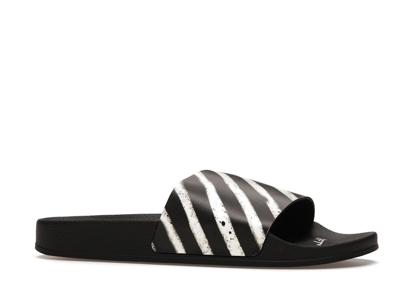 Off-White Spray Stripes Slides Black