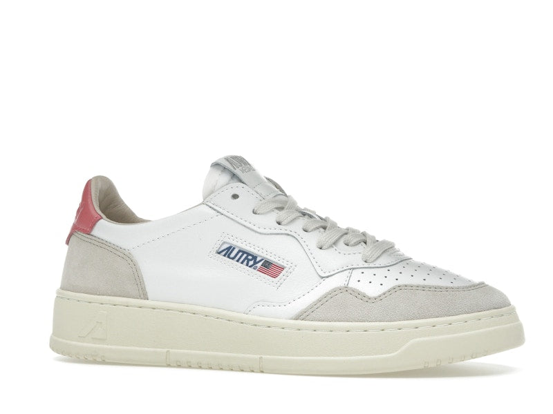 Autry Medalist Leather Low White Tearose Beige (Women's)