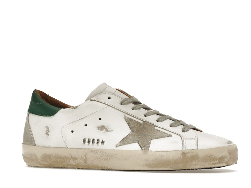 Golden Goose Super-Star White Green Grey Suede Patch