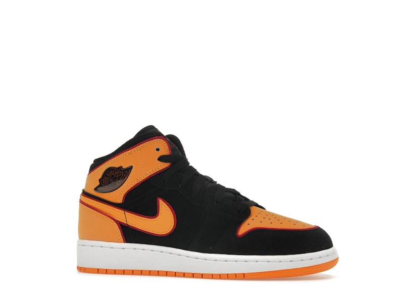 Jordan 1 Mid SE Black Vivid Orange (GS)