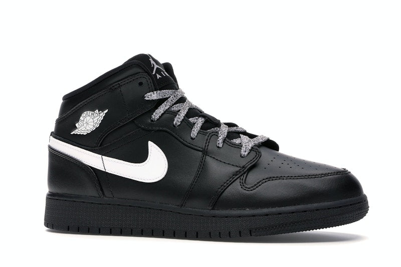 Jordan 1 Mid Black White Speckle (GS)