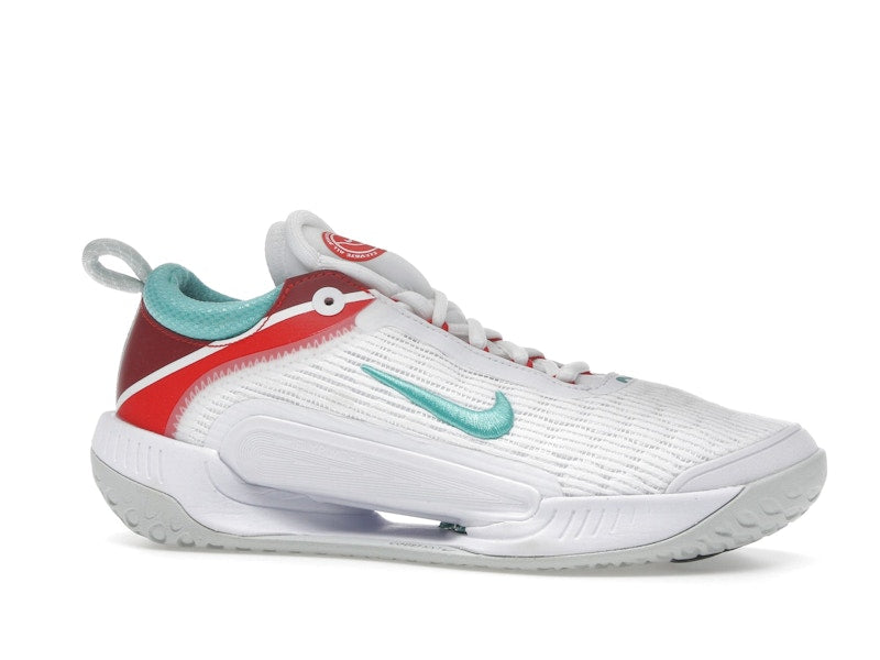 Nike Court Zoom NXT HC White Light Silver Habanero Red Washed Teal (Women's)