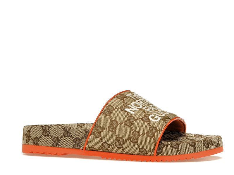 Gucci x The North Face GG Slide Orange Beige Ebony Original GG Canvas