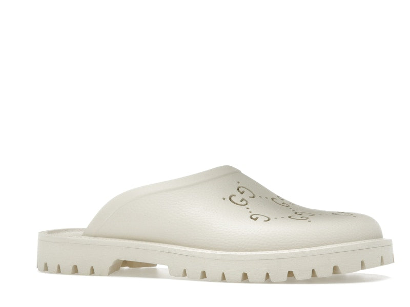Gucci Slip-on Sandal Cut Out Monogram Mystic White