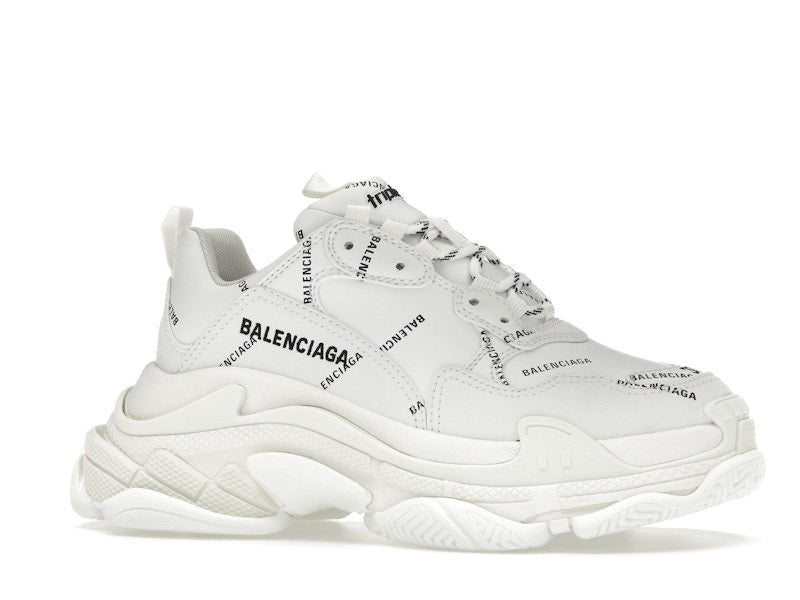 Balenciaga Triple S Allover Logo White (Women's)