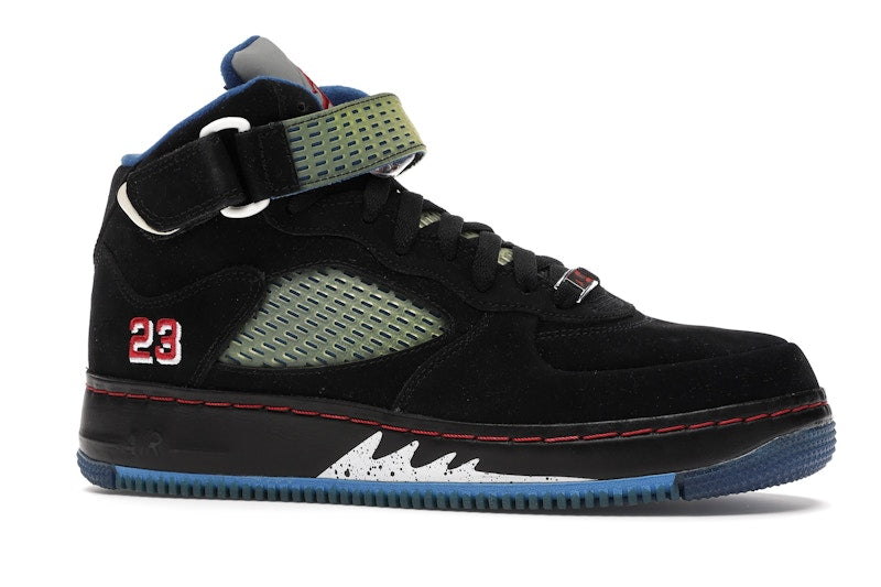 Jordan AJF 5 Black Blue Ribbon Varsity Red