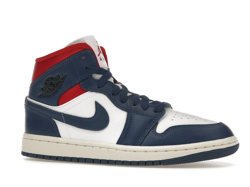 Jordan 1 Mid French Blue Gym Red (Women's)